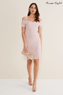 Phase Eight Zella Gestricktes Kleid in Bänderoptik, Pink (D68418) | 101 €
