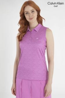 Calvin Klein Golf Purple Crackle Sleeveless Polo Shirt (D68625) | €28