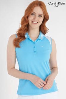 modra polo majica brez rokavov Calvin Klein Golf Mo leopardja (D68634) | €28