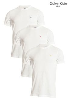 Calvin Klein Golf 3 Pack White T-Shirts (D68645) | LEI 179