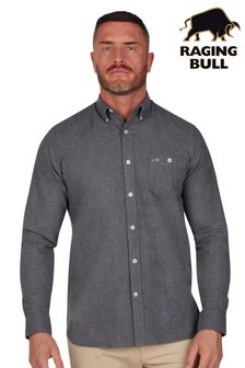 Raging Bull Grey Long Sleeve Brushed Twill  Shirt (D68662) | 341 QAR - 391 QAR