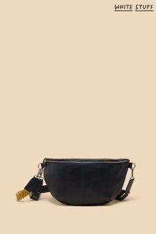 Синяя кожаная сумка с длинным ремешком через плечо White Stuff Sebby (D68852) | €87