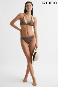 Reiss Mink Tyra Embellished Halter Bikini Top (D68878) | 49,140 Ft