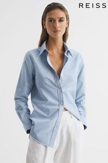 Reiss Blue Allie Fitted Oxford Shirt (D68885) | 720 QAR