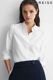 Белый - Приталенная оксфордская рубашка Reiss Allie (D68886) | €149