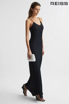 Reiss Black Lois Jacquard Maxi Dress (D68890) | $540