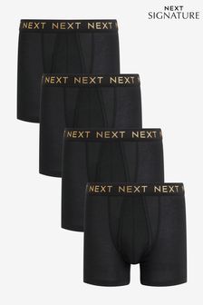 Signature Black Gold Textured Waistband Bamboo 4 pack A-Front Boxers (D68906) | KRW38,800