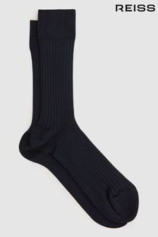 海軍藍 - Reiss Feli羅紋Mercerised棉質混紡襪 (D68930) | NT$720