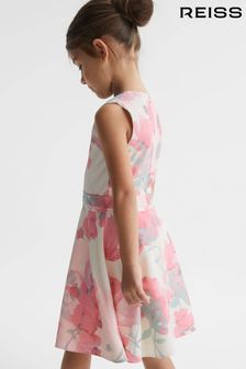 Reiss Pink Monica Senior Floral Printed Belted Dress (D68946) | OMR41