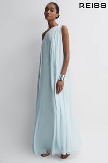 Reiss Green Charly One Shoulder Maxi Dress (D68990) | $392