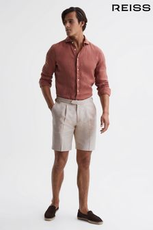 Reiss Stone Path Cotton-Linen Blend Chino Shorts (D68994) | $200