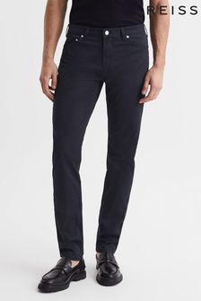 Reiss Navy Kalkan Slim Fit Five Pocket Trousers (D68996) | SGD 325