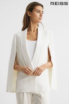 Reiss Cream Yana Tuxedo Cape Blazer (D69028) | OMR246