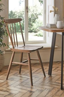 Set of 2 Dark Natural Oak Fin Dining Chairs (D69049) | €245