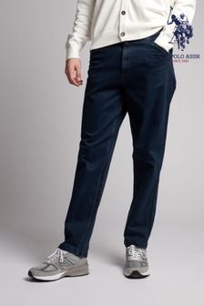 U.S. Polo Assn. Mens Blue Five Pocket Denim Loose Jeans (D69082) | ￥10,570