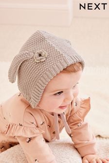Schokoladenbraun - Baby Mütze mit Hasendesign (0 Monate bis 2 Jahre) (D69191) | 13 €