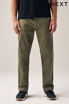 Khaki - Luzny krój - Kolorowe jeansy ze stretchem (D69253) | 160 zł