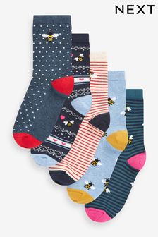 Blue Ankle Socks 5 Pack (D69286) | $21