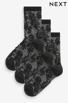 Black Textured Ankle Socks 3 Pack (D69293) | 268 UAH