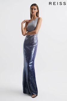 Reiss Tiana Halston Cold Shoulder Ombre Sequin Maxi Gown (D69340) | HK$7,090