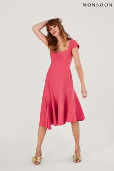 Розовое асимметричное платье из переработанного полиэстера Monsoon Matilda (D69467) | €94