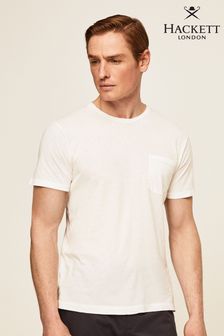 Hackett London Herren T-Shirt, Weiss (D69570) | 43 €