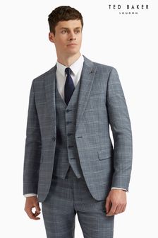 Ted Baker Tailoring Dusty Blue Tonal Check Slim Jacket (D69793) | $480