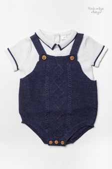 Rock-A-Bye Baby Boutique Blue Knitted Cotton Romper And Top Set (D70127) | 37 €