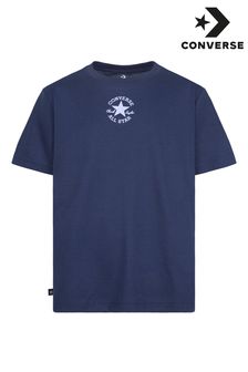 藍色 - Converse Logo Short Sleeve T-shirt (D70219) | NT$840