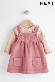 Pink Baby Corduroy Pinafore and Bodysuit Set (0mths-2yrs) (D70248) | 101 SAR - 113 SAR