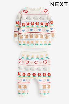 Bright Bunny Knitted Baby 2 Piece Set (0mths-2yrs) (D70252) | €18 - €20