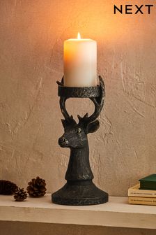 Black Stag Pillar Candle Holder (D70376) | €16