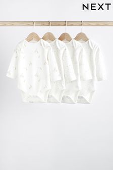 Белый деликатный - Боди с длинными рукавами и принтом для малышей, 4 шт. (D70405) | €14 - €16