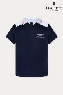 Синий - Детская футболка-поло Hackett London Aston Martin (D70509) | €39