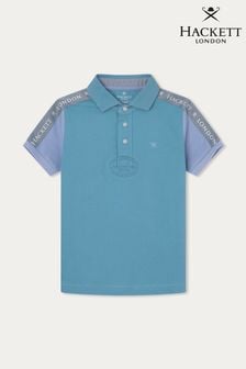Синий - Детская рубашка поло в стиле регби Hackett London (D70559) | €44
