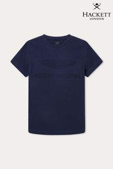 Mornarsko modra otroška majica s kratkimi rokavi Hackett London (D70580) | €23
