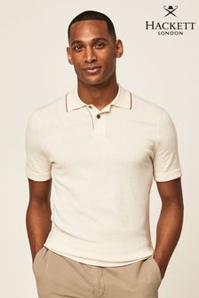 Hackett London Mens Cream Polo Shirt (D70586) | €75