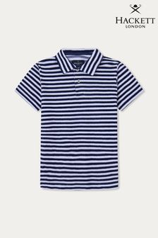 Синяя детская рубашка поло в полоску Hackett London (D70603) | €39