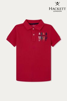 Красный - Детская футболка-поло Hackett London (D70604) | €39