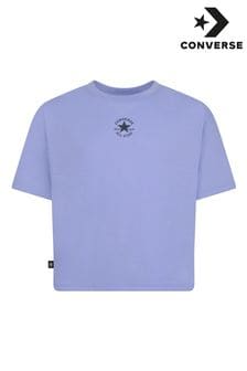 Lila vijolična - Converse prevelika majica s kratkimi rokavi in našitim našitim robom Converse (D70630) | €21