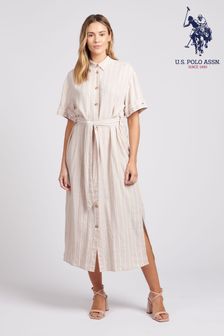 U.S. Polo Assn. Womens Stripe Shirt Dress (D70796) | €51