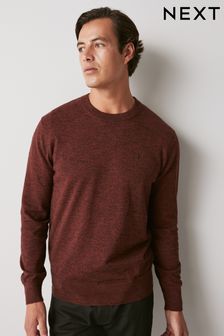 Granatowy - Melanżowy sweter o regularnym kroju z okrągłym dekoltem (D70928) | 64 zł