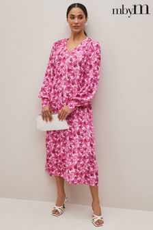 mbyM Pink Nela Printed Maxi Dress (D71322) | €53