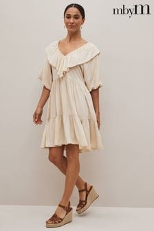 mbyM Nude Heavy Frill Midi Dress (D71325) | €39