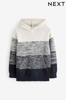 Bela - Pleten pulover s kapuco Ombre Ripple (3–16 let) (D71333) | €17 - €22