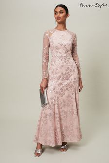 Phase Eight Pink Natalya Sequin Floral Maxi Dress (D71503) | AED1,825