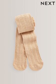 Neutral Honey Cotton Rich Cable Tights (D71626) | $9 - $12