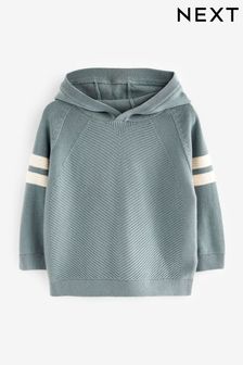 Mineral Blue Knitted Textured Hoodie (3mths-7yrs) (D71643) | €14 - €16