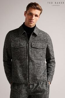Ted Baker Pabay Black Zip Through Wool Jacket (D71669) | €121