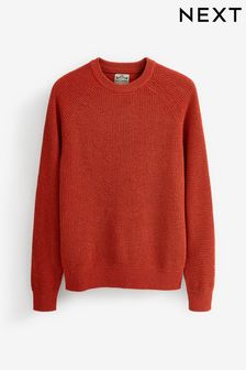 Orange Regular Textured Knitted Crew Jumper (D71687) | €14